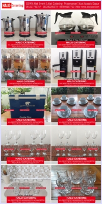 Sewa Alat Minum, Alat Coffee Break,, Sewa Alat Catering, Halo Catering